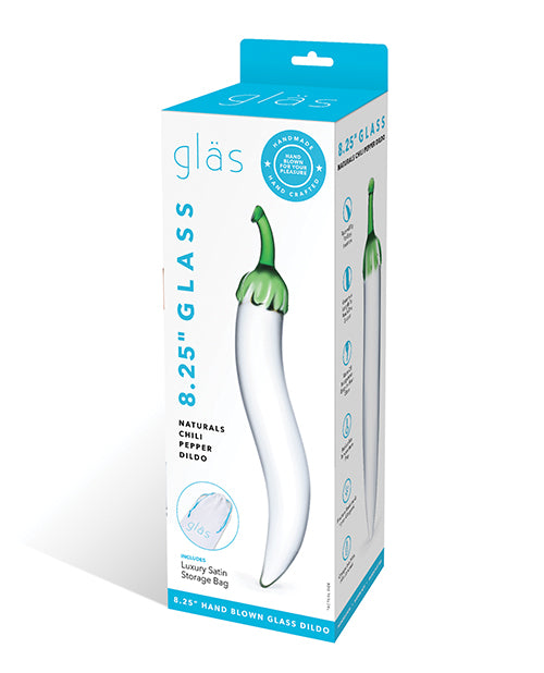 Glas Dildo Chili Pepper Design Fracture-Resistant Hypoallergenic Glass for Discreet Pleasure and Temperature Play