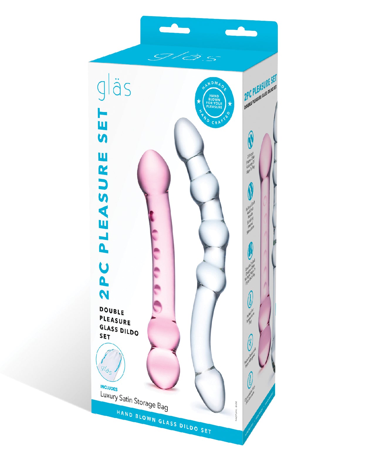 Glas Double-Ended Glass Dildo Set with Textured Design and Smooth Finish for Sensual Versatility