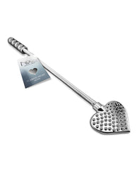 Nixie Bondage Riding Crop with Silver Weighted Heart Tip and Textured Surface for Sensual Impact Play