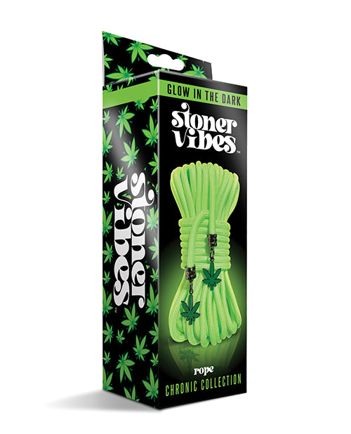 Stoner Vibes Bondage Rope Glow in the Dark Polypropylene Cannabis Charm for Nighttime Restraint Fun