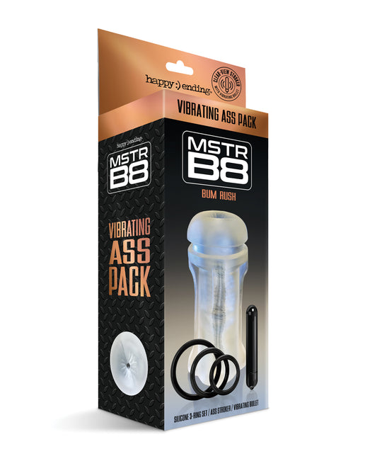 Happy Ending Masturbator Kit with Vibrating Bullet and Silicone C-Rings for Realistic Solo Play