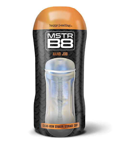 Happy Ending Male Masturbator Transparent Clear-View Stroker with Textured Tunnel for Realistic Sensation