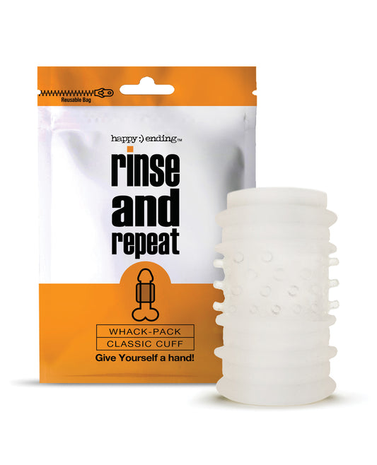 Happy Ending Male Masturbator Rinse & Repeat Whack Cuff with Reversible Texture and Stretchy Design for Solo Pleasure