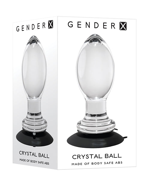 Gender X Anal Plug Clear Egg-Shaped Hard Plastic with Silicone Suction Cup for Secure Hands-Free Anal Play