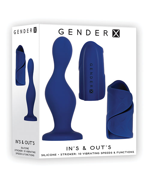 Gender X Anal Products Silicone Dildo with Suction Cup and Vibrating Stroker Combo for Enhanced Sensation