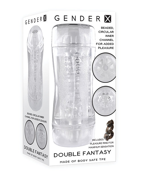 Gender X Male Stroker Dual-Ended See-Through with Vibrating Ring for Enhanced Stimulation