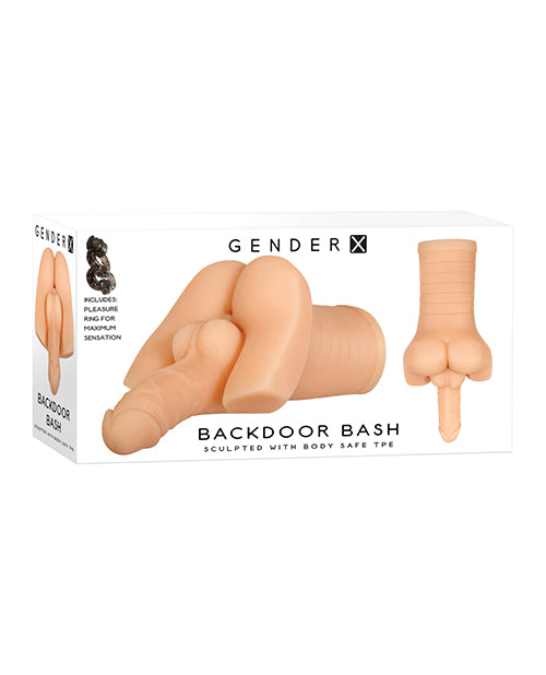 Gender X male masturbator textured TPE stroker with vibrating ring for realistic solo stimulation