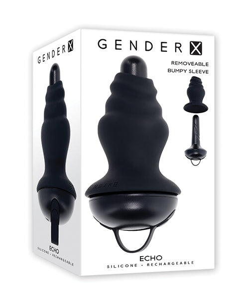 Gender X anal shaft with removable silicone sleeve and graduated bumps for customizable stimulation