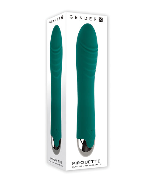 Gender X Vibrator Teal Twirling Shaft Textured Design for Deep Intimate Stimulation