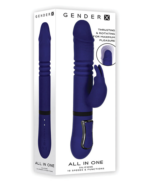 Gender X Rabbit Vibrator Thrusting Shaft Rotating Beads Waterproof Design for Dual Stimulation