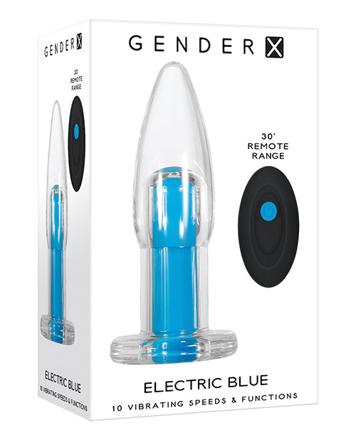 Gender X Anal Vibrator with Clear Body and Blue Bullet Remote Control for Versatile Anal Stimulation