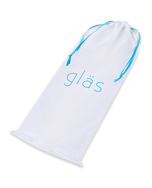Gläs Spiral Glass Dildo with Raised Blue Swirls and Ergonomic Head