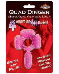 Humm Dinger Vibrating Stimulator Super Quad with 4 Powerful Motors Magenta for Couples' Pleasure