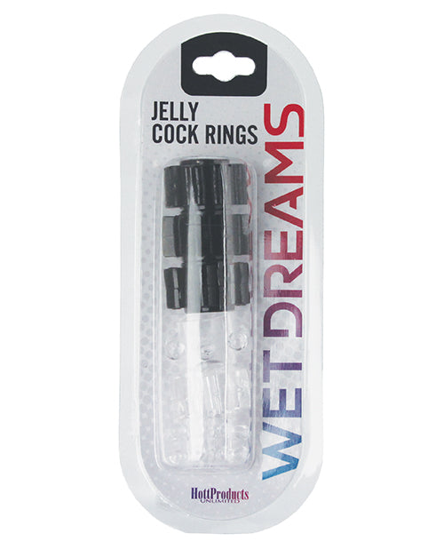 Hung Silicone Cock Rings Set in Black and Clear with Soft Stretchy Design for Enhanced Comfort and Prolonged Intimacy