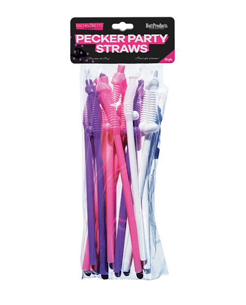 Bachelorette Party Flexy Super Straw 12-Inch Neon Colors Party Straws Pack for Bridal Shower Drinks