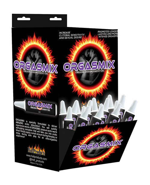 Orgasmix Enhancement Gel 2 mL Tubes Wall Mount Display with 144 Single-Use Packs for Convenient Intimate Sensation