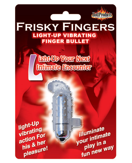 Frisky Fingers Stimulator Clear Silicone Vibrating Bullet Light Up Design for Targeted Sensation
