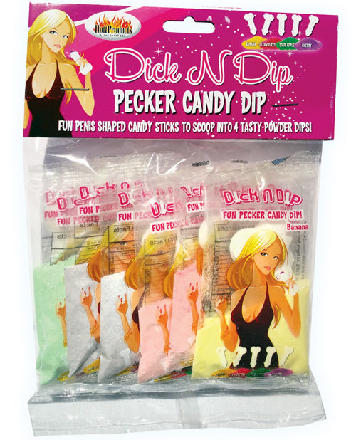 Skinsations Bachelorette Party Candy Pecker Shaped Powder Dip in Assorted Flavors for Fun Party Favors