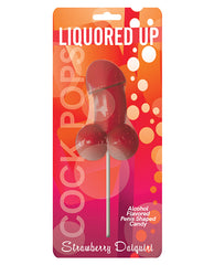 Liquored Up Bachelorette Pop Strawberry Daiquiri Flavored Novelty Lollipop for Party Fun