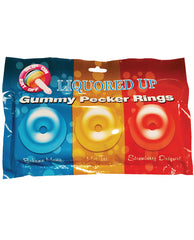 Liquored Up Bachelorette Candy Pecker Gummy Rings with Cocktail Flavors for Fun Party Favors
