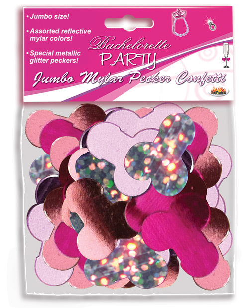 Party Pecker Bachelorette Confetti Jumbo Reflective Mylar Assorted Colors for Party Decorations