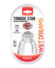 Wet Dreams Stimulator Clear Tongue Star Vibe with Contoured Fit and Powerful Vibrations for Comfortable Oral Stimulation