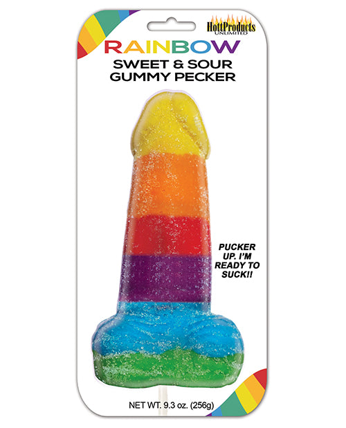 Hott Products Gummy Cock Pop Jumbo Sweet & Sour Rainbow Edible Candy for Bachelorette Party Favors