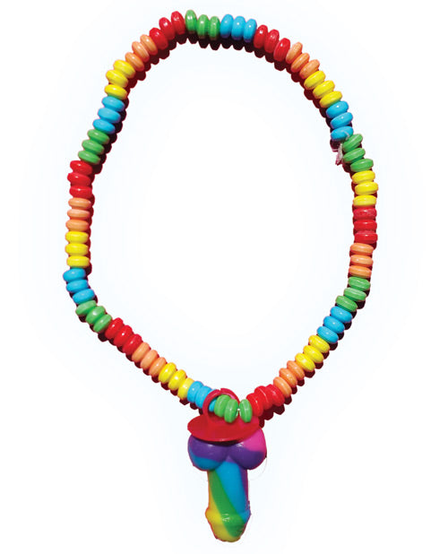 Hott Products Candy Necklace Rainbow Pecker Center Stretchy Elastic for Bachelorette Party Favors