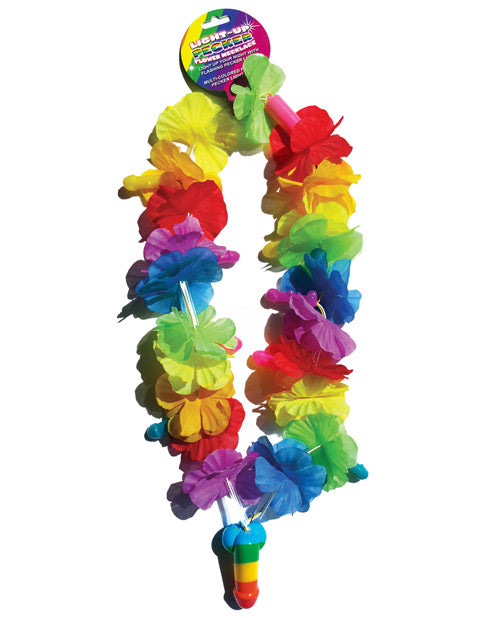 Hott Products Bachelorette Necklace Multicolored Flashing Pecker Charms LED Lights for Party Celebrations