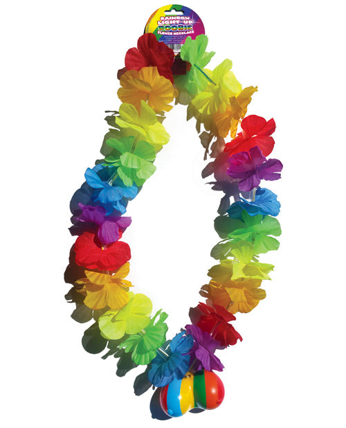 Hott Products Bachelorette Party Necklace Light Up Rainbow Flowers Boobie Charms for Festive Celebrations