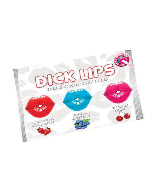 Dicklips Edible Gummy Cock Rings - Asst. Flavors Pack of 3