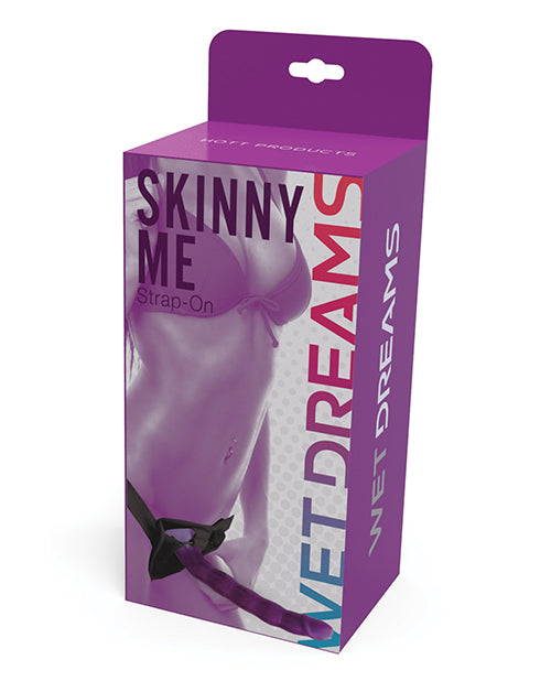 Wet Dreams Strap On Slim Purple Dildo Adjustable Harness for Beginner Anal Play