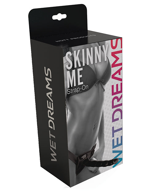 Wet Dreams Strap On 7-inch Slim Black Dildo Adjustable Harness for Beginners and Couples