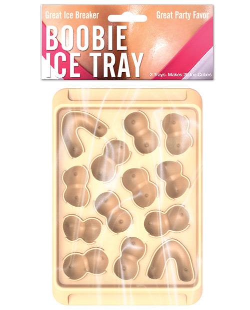 Hott Products Boobie Ice Cube Tray Food-safe Plastic 14-Cube Novelty Design for Fun Bachelorette Parties