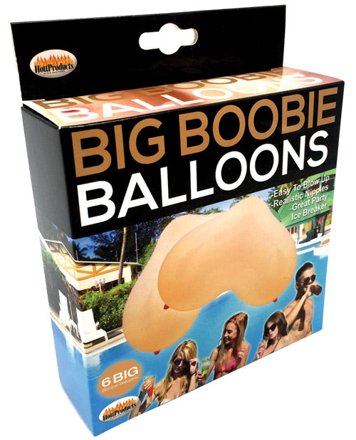 Hott Products Big Boobie Balloons Flesh Color with Realistic Nipples for Bachelorette Parties