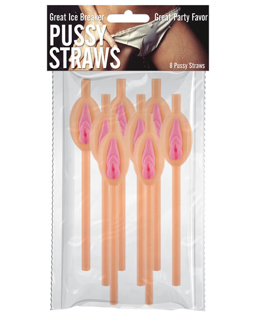 Hott Products Pussy Straws Novelty Party Straws in Pack of 8 for Bachelorette Party Fun