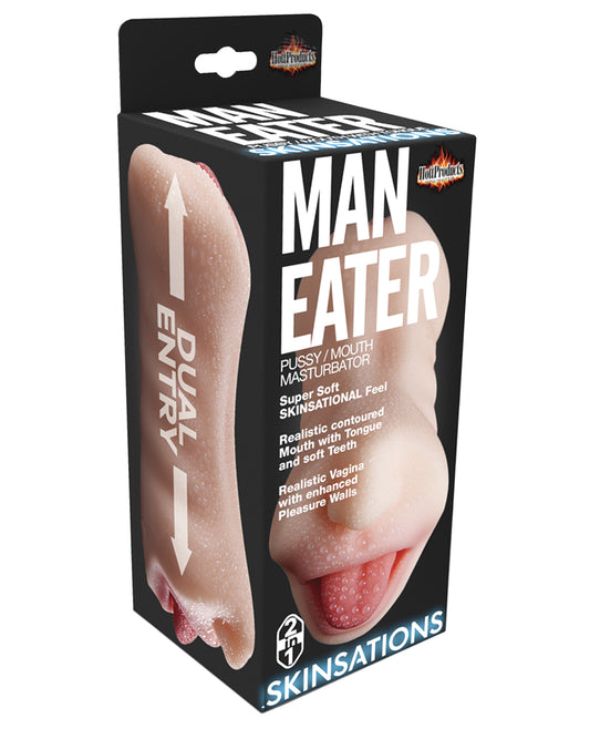 Skinsations Masturbator Realistic Mouth Contoured Tongue and Vagina Texture for Enhanced Solo Play