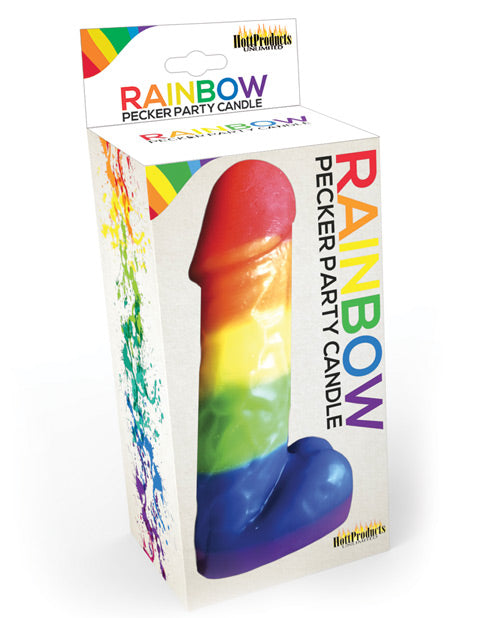 Party Pecker Party Candle Rainbow Pecker Multicolor Novelty for Pride or Bachelorette Celebrations