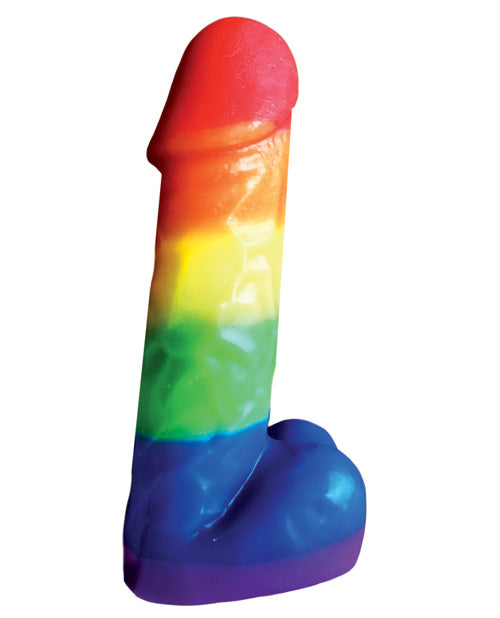 Rainbow Pecker Party Candle with Multicolor Design