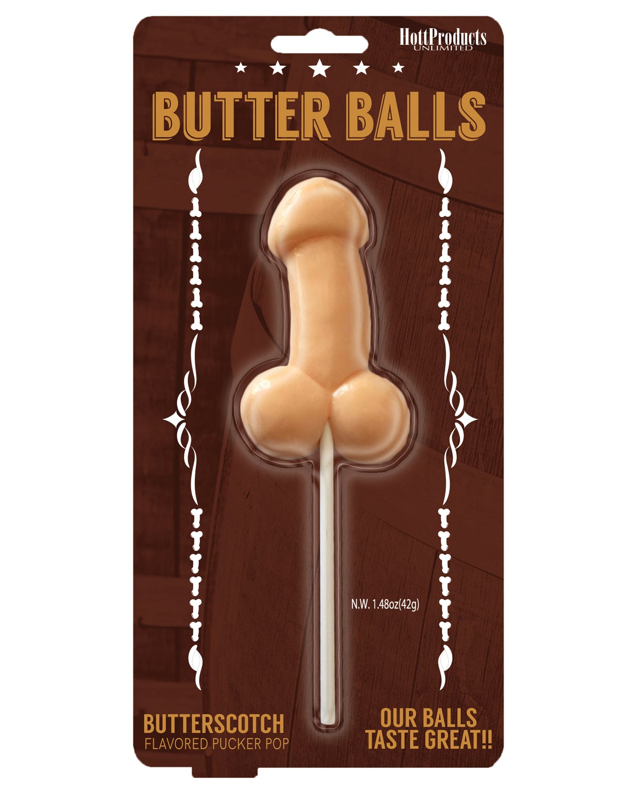 Hott Products Novelty Lollipop Butterscotch Flavor Pecker Pop for Bachelorette Party Fun