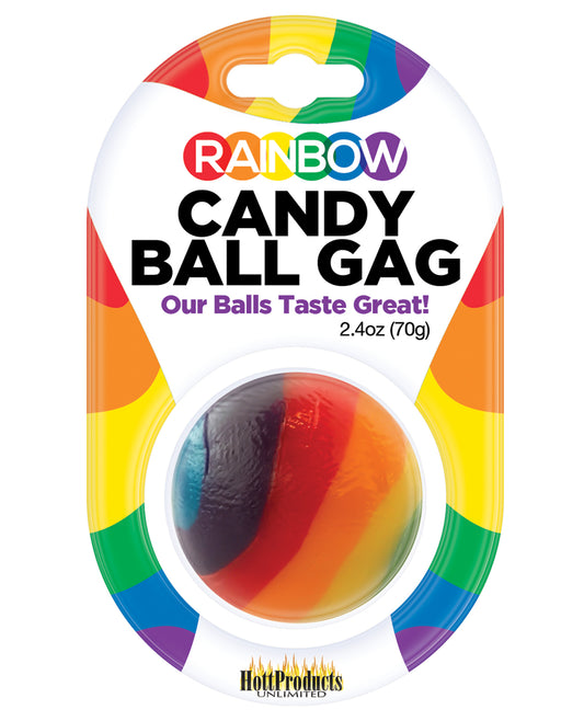 Hott Products Ball Gag Edible Strawberry Flavor Rainbow Candy for Playful Bondage Experience