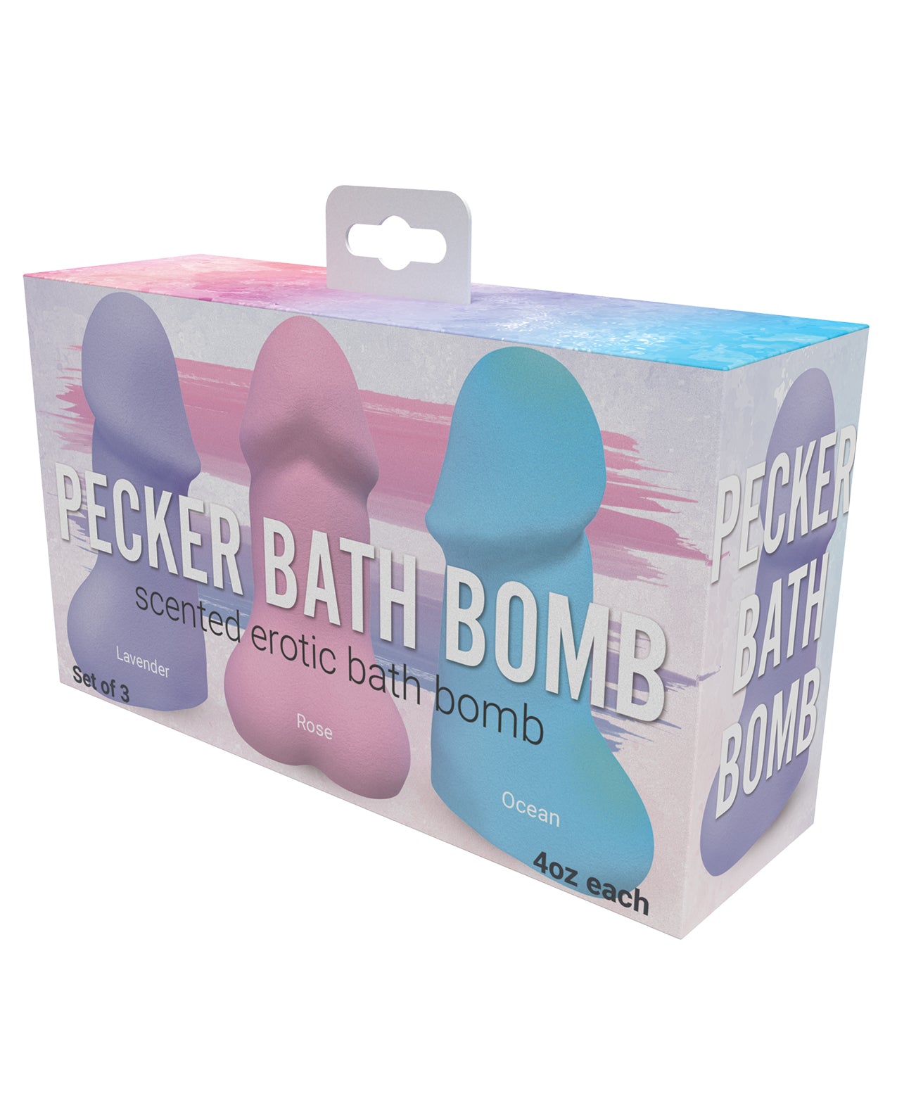 Hott Products Pecker Bath Bombs Three Scents Lavender Rose Ocean for Relaxation Bath