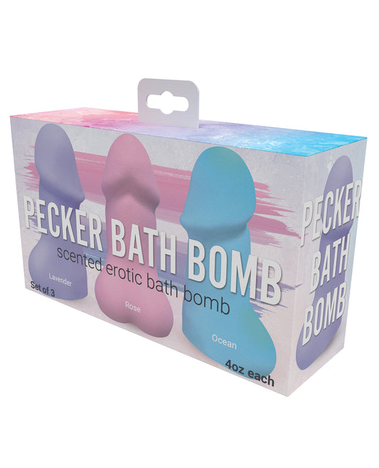 Hott Products Pecker Bath Bombs Three Scents Lavender Rose Ocean for Relaxation Bath