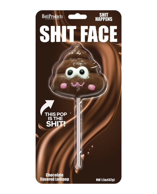 Hott Products Bachelorette Lollipop Chocolate Flavored Poop Emoji Face for Party Favors and Gag Gifts