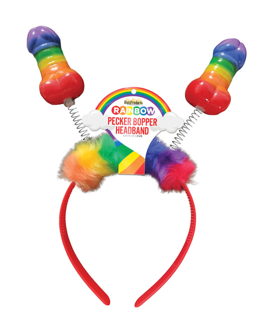 Hott Products Headband Rainbow Pecker Bopper with Vibrant Colors for Pride Party Accessory