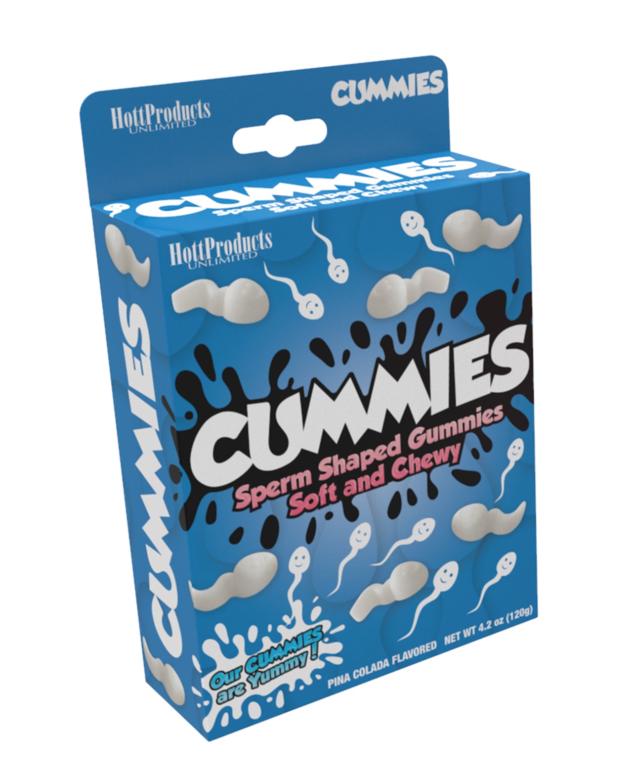 Hott Products Bachelorette Candy Sperm Shaped Gummies Piña Colada Flavor for Party Favors and Fun