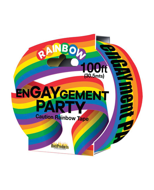 Hott Products Party Tape Rainbow Caution Celebration Design for Pride and LGBT+ Events