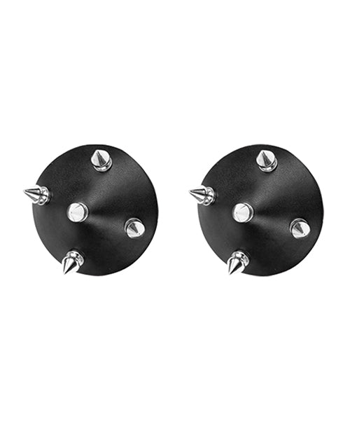 Nipplicious Leather Nipple Pasties with Studs Reusable Design for Bold Intimate Lingerie Accessory