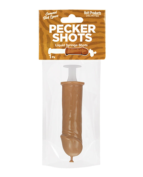 Hott Products Pecker Shot Syringe Brown Novelty Party Accessory Easy-Dispense for Bachelorette Celebrations