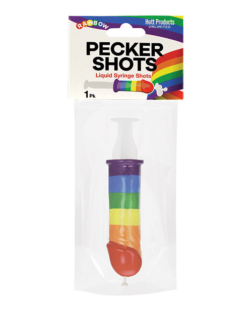 Hott Products Bachelorette Party Syringe Rainbow Pecker Design Fun Shot Glass for Adult Party Supplies